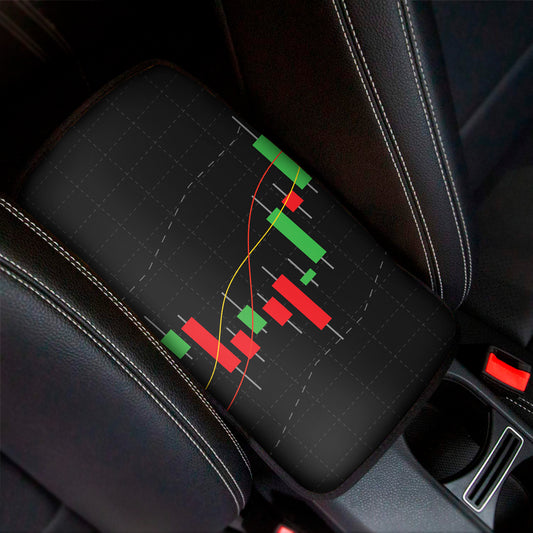 Stock Market Candlestick Print Car Center Console Cover