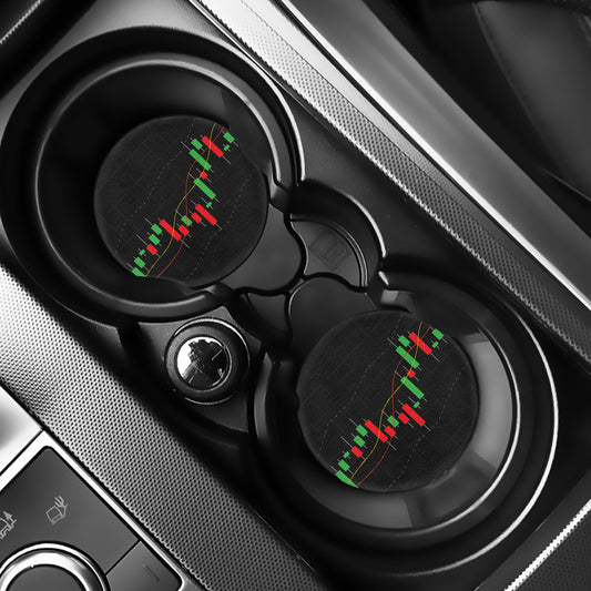 Stock Market Candlestick Print Car Coasters