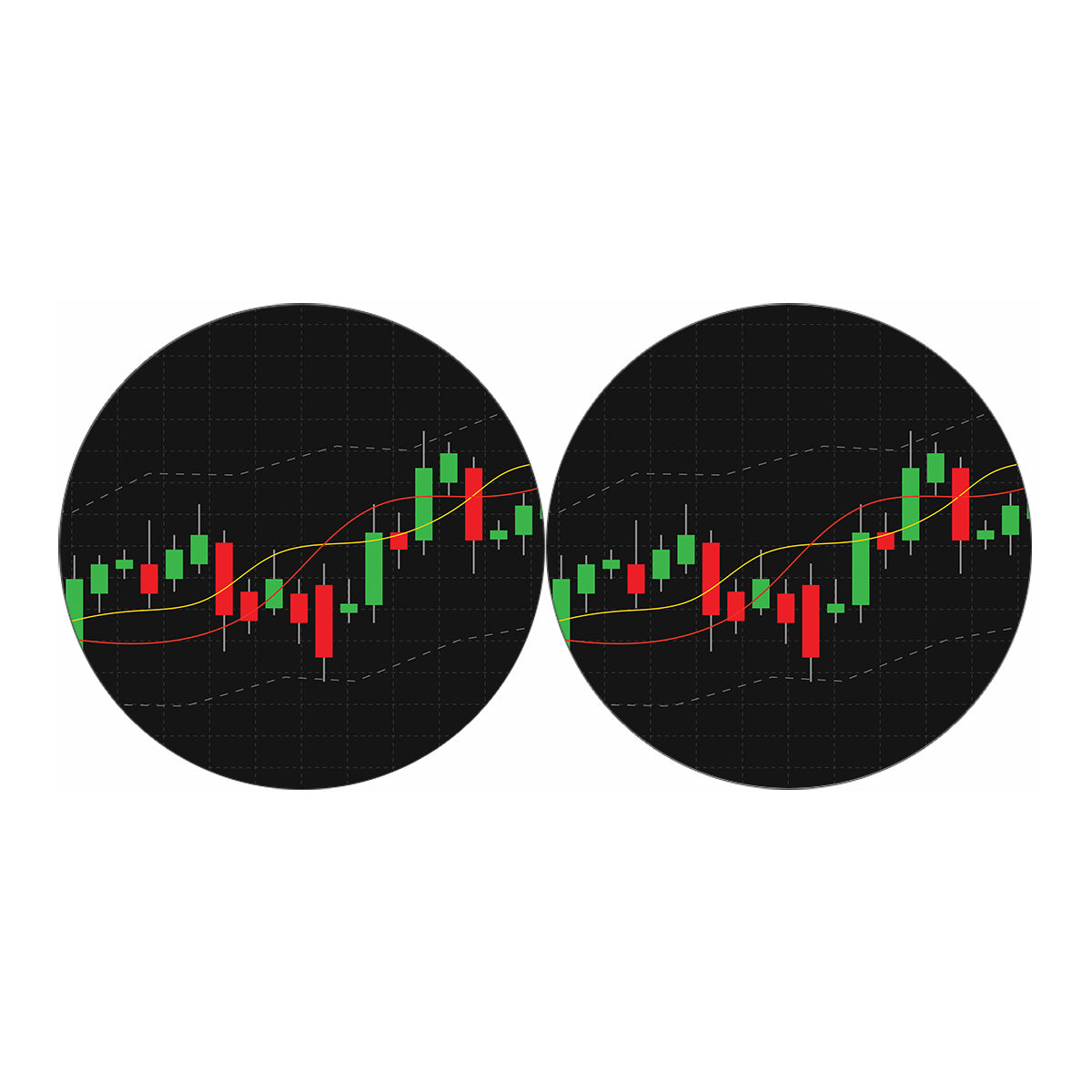 Stock Market Candlestick Print Car Coasters