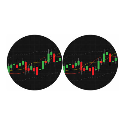 Stock Market Candlestick Print Car Coasters