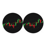 Stock Market Candlestick Print Car Coasters