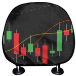 Stock Market Candlestick Print Car Headrest Covers