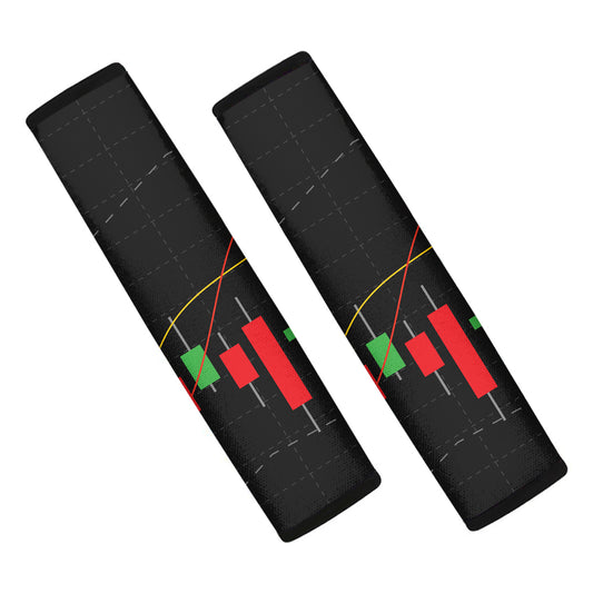 Stock Market Candlestick Print Car Seat Belt Covers