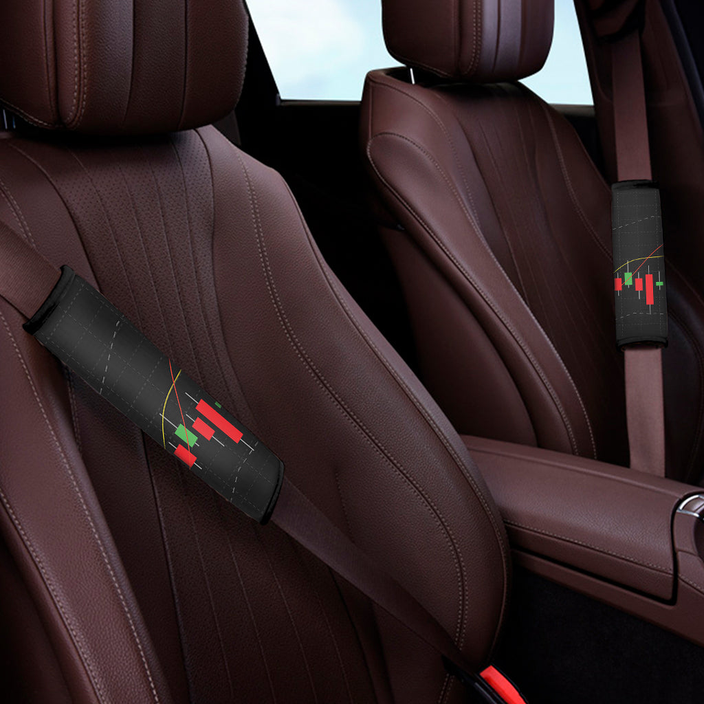 Stock Market Candlestick Print Car Seat Belt Covers