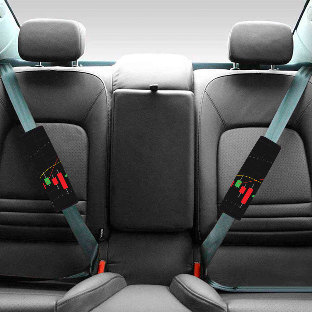 Stock Market Candlestick Print Car Seat Belt Covers