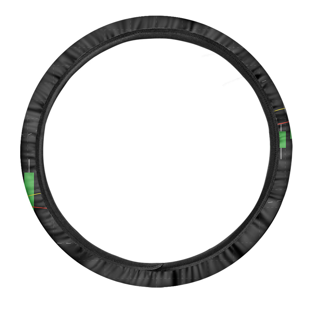 Stock Market Candlestick Print Car Steering Wheel Cover