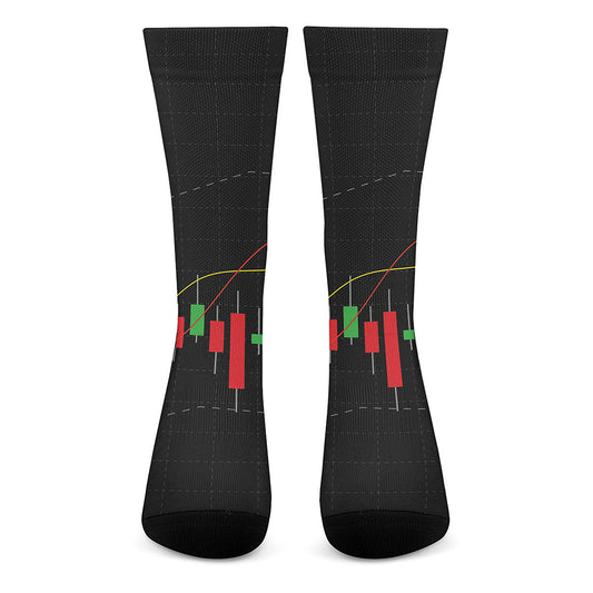 Stock Market Candlestick Print Crew Socks