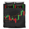 Stock Market Candlestick Print Duvet Cover Bedding Set