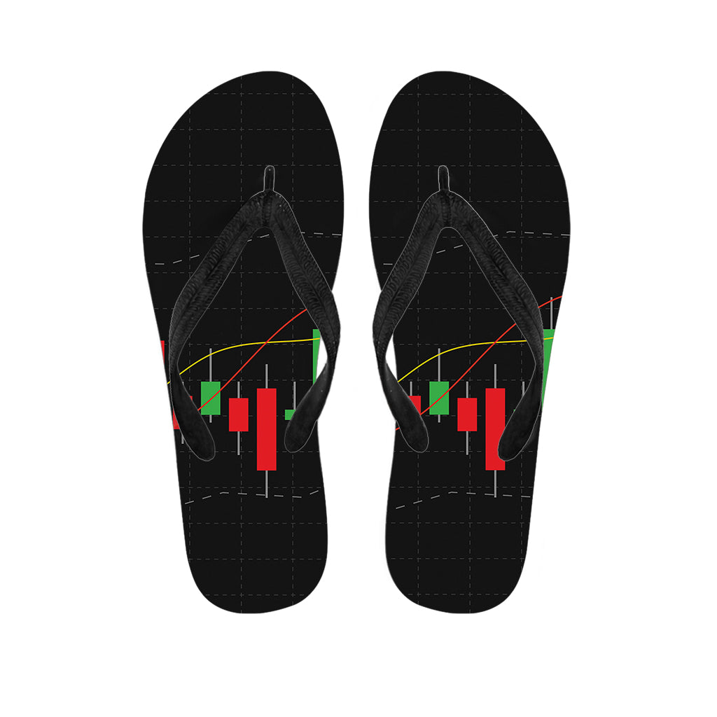 Stock Market Candlestick Print Flip Flops