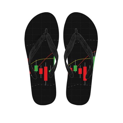 Stock Market Candlestick Print Flip Flops