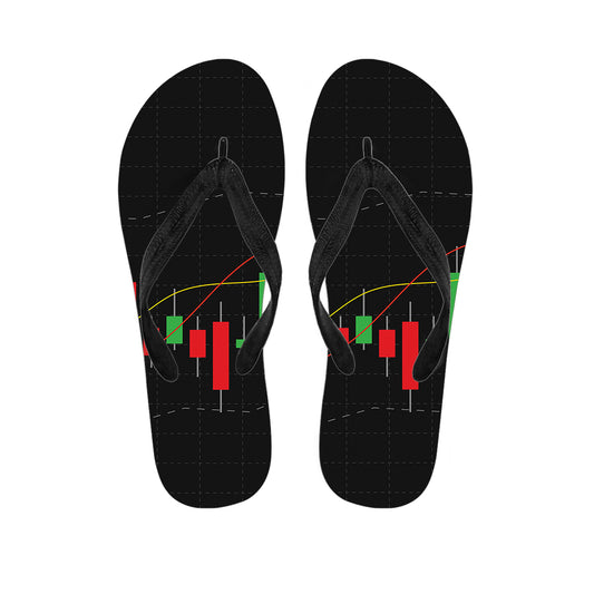 Stock Market Candlestick Print Flip Flops