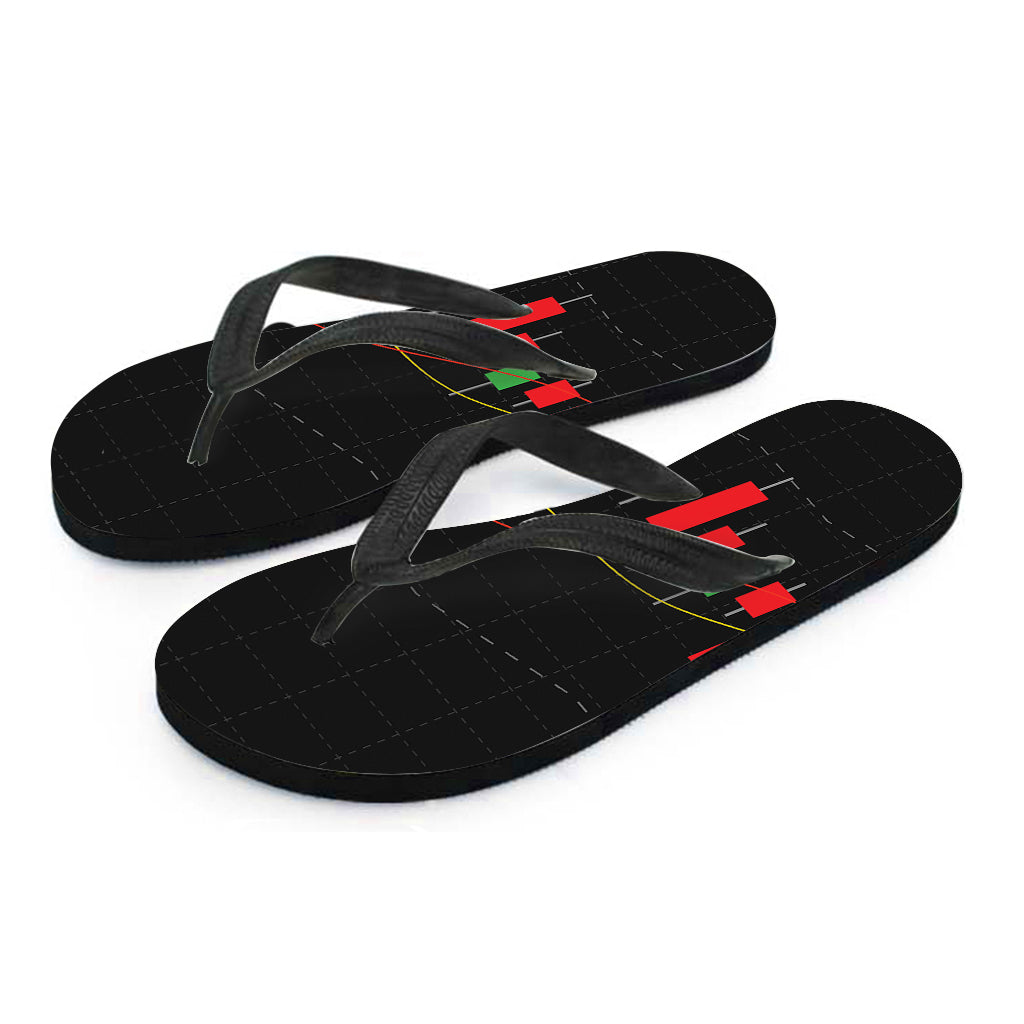 Stock Market Candlestick Print Flip Flops