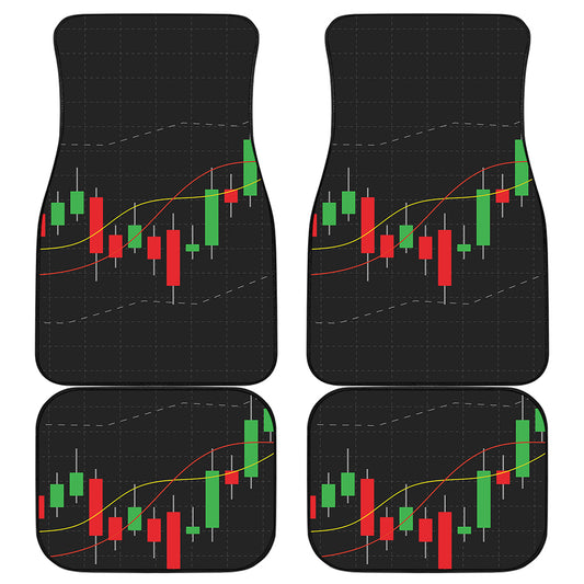 Stock Market Candlestick Print Front and Back Car Floor Mats