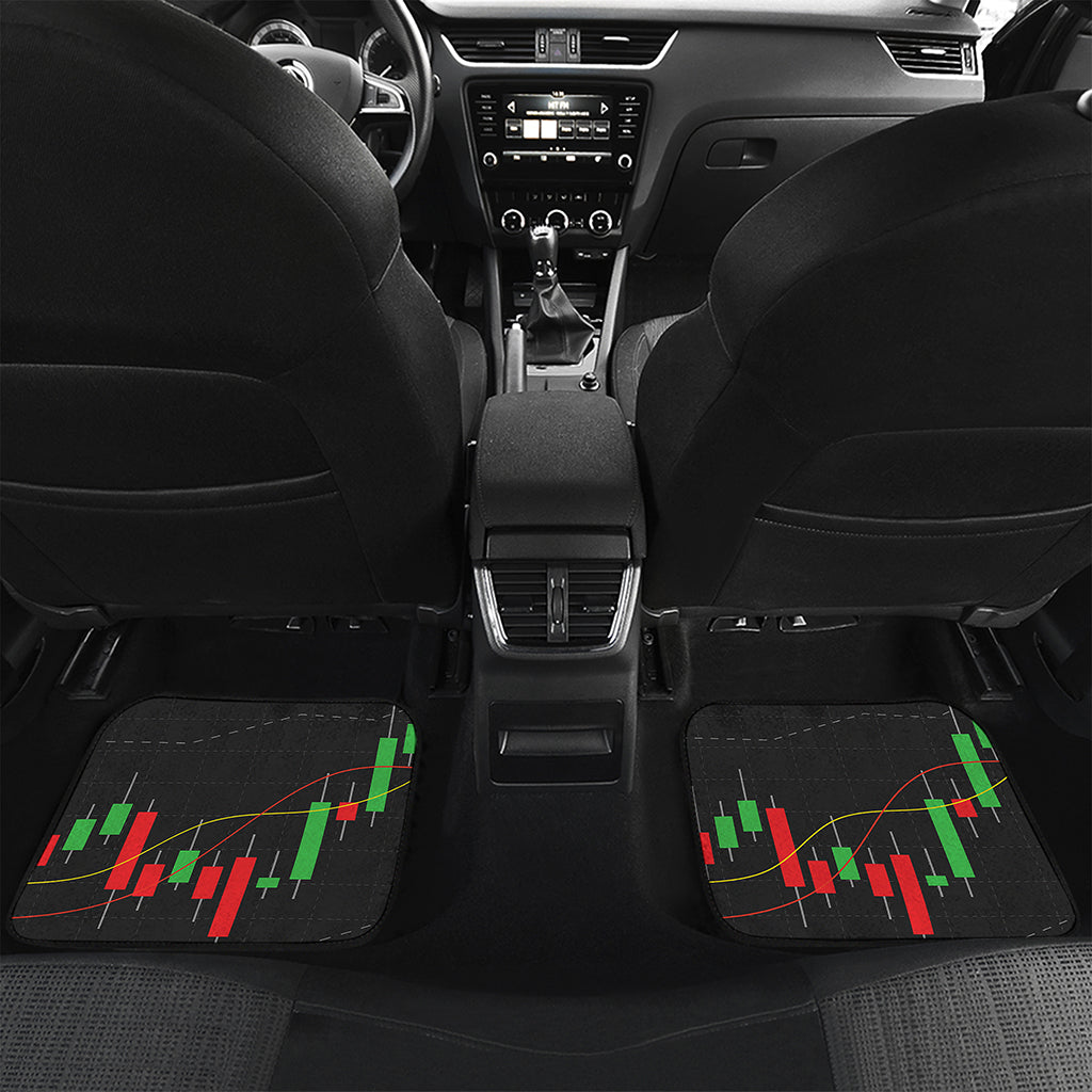 Stock Market Candlestick Print Front and Back Car Floor Mats