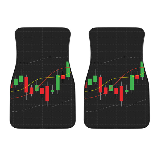 Stock Market Candlestick Print Front Car Floor Mats