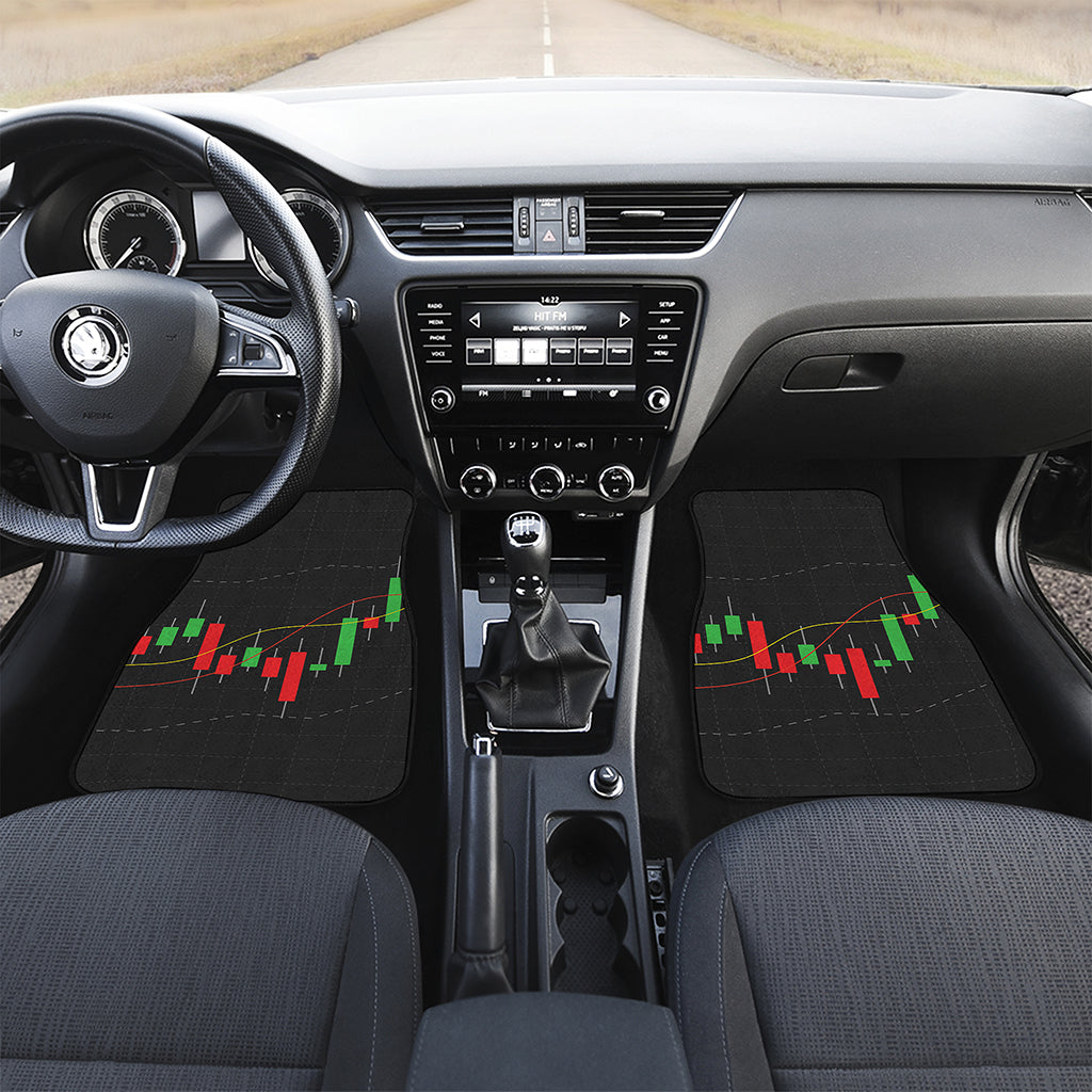 Stock Market Candlestick Print Front Car Floor Mats