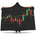Stock Market Candlestick Print Hooded Blanket