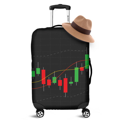 Stock Market Candlestick Print Luggage Cover