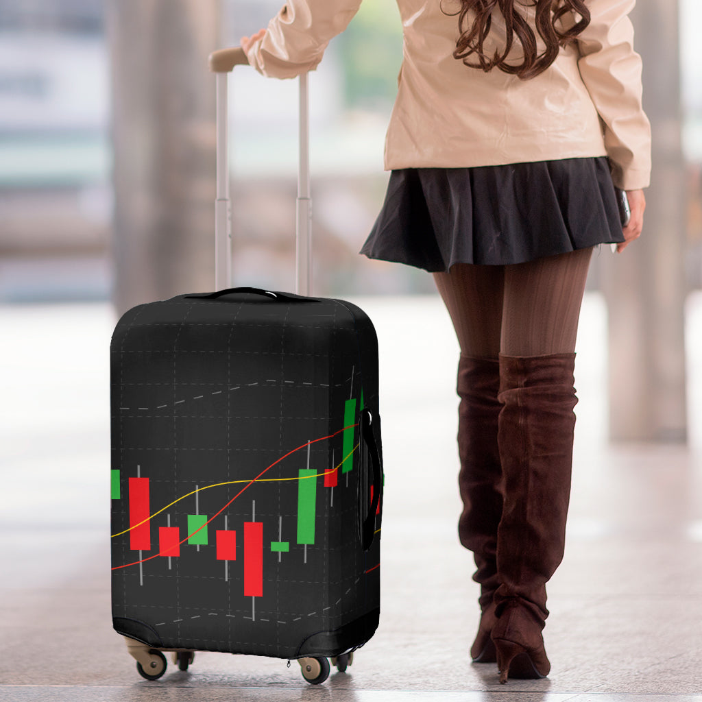 Stock Market Candlestick Print Luggage Cover