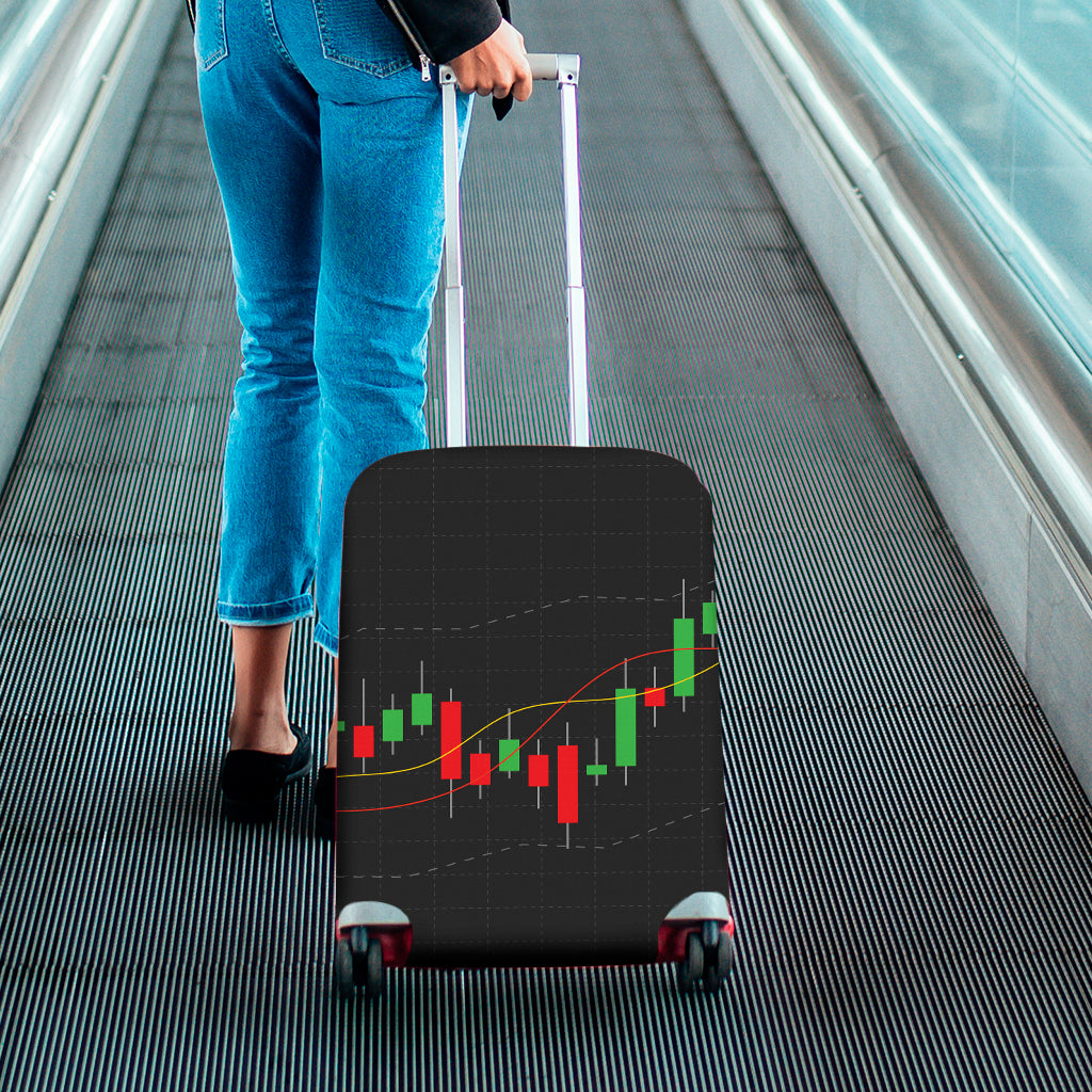Stock Market Candlestick Print Luggage Cover