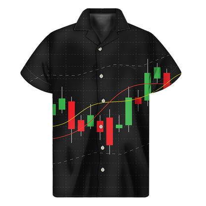Stock Market Candlestick Print Men's Short Sleeve Shirt