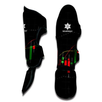 Stock Market Candlestick Print Muay Thai Shin Guard