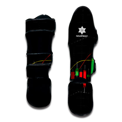 Stock Market Candlestick Print Muay Thai Shin Guard