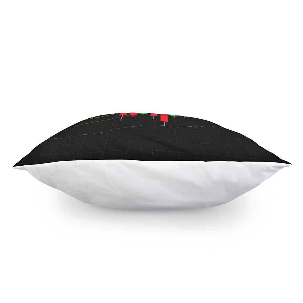 Stock Market Candlestick Print Pillow Cover