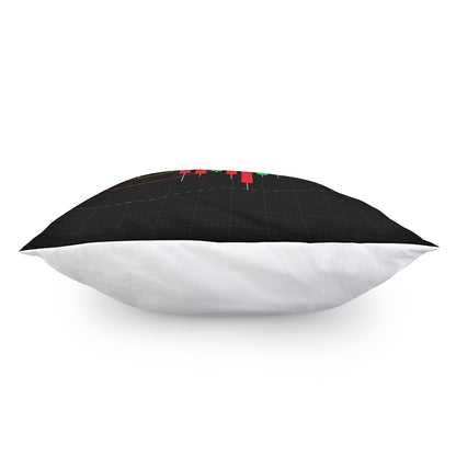 Stock Market Candlestick Print Pillow Cover