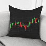Stock Market Candlestick Print Pillow Cover