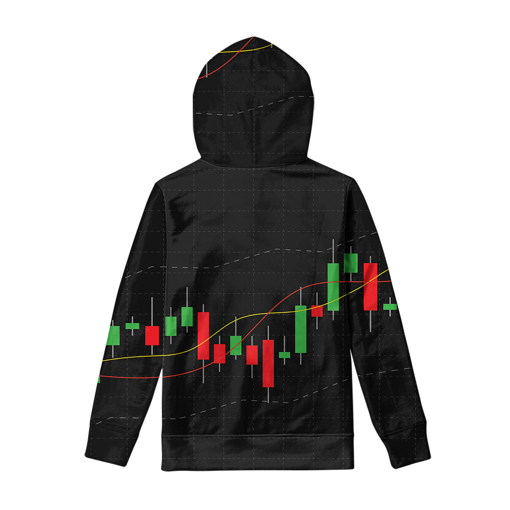 Stock Market Candlestick Print Pullover Hoodie