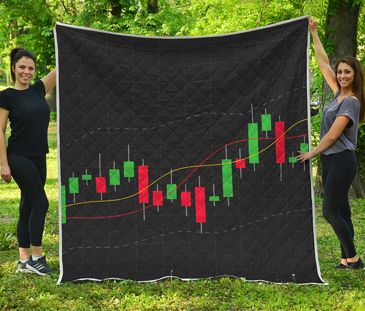 Stock Market Candlestick Print Quilt