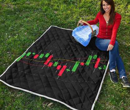 Stock Market Candlestick Print Quilt