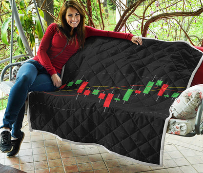 Stock Market Candlestick Print Quilt