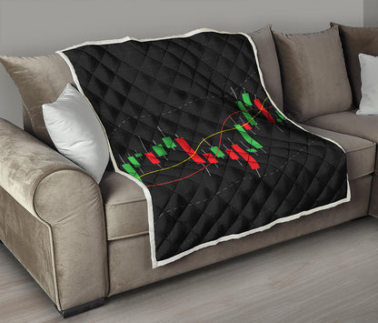 Stock Market Candlestick Print Quilt
