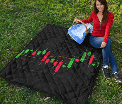 Stock Market Candlestick Print Quilt