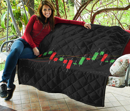 Stock Market Candlestick Print Quilt