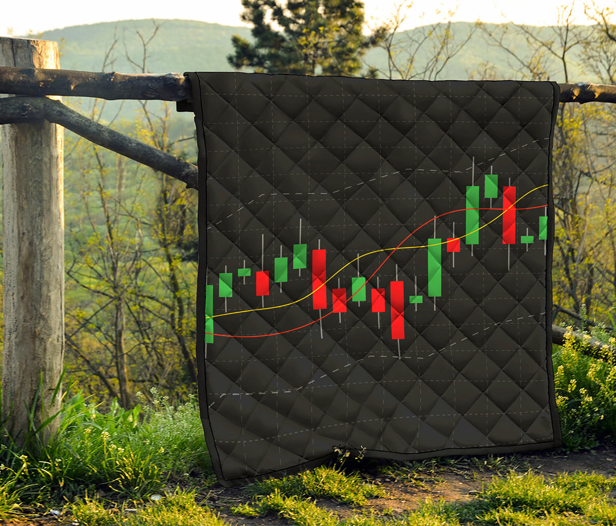 Stock Market Candlestick Print Quilt