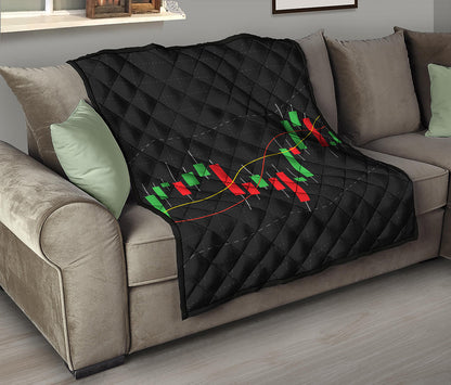 Stock Market Candlestick Print Quilt