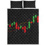 Stock Market Candlestick Print Quilt Bed Set