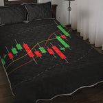Stock Market Candlestick Print Quilt Bed Set