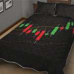 Stock Market Candlestick Print Quilt Bed Set