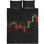 Stock Market Candlestick Print Quilt Bed Set