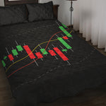 Stock Market Candlestick Print Quilt Bed Set