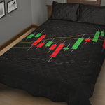 Stock Market Candlestick Print Quilt Bed Set