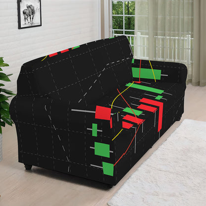 Stock Market Candlestick Print Sofa Cover