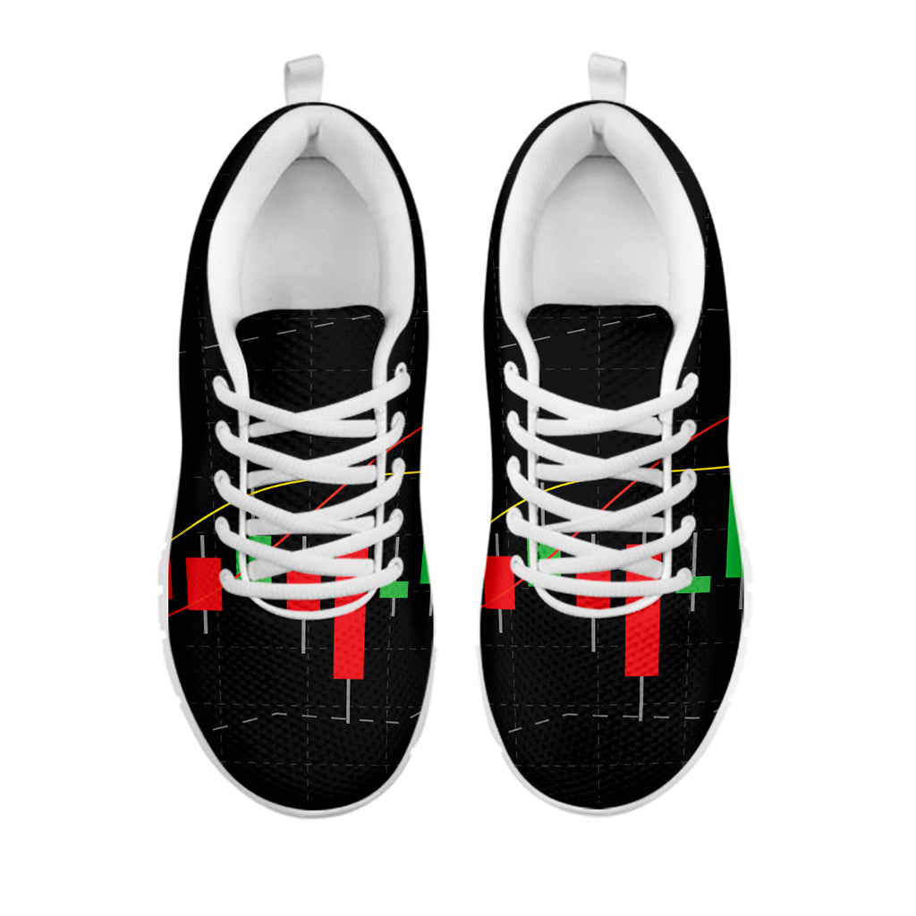 Stock Market Candlestick Print White Sneakers