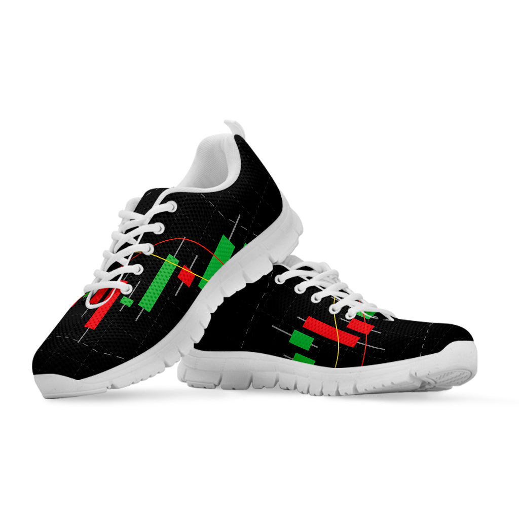 Stock Market Candlestick Print White Sneakers