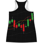 Stock Market Candlestick Print Women's Racerback Tank Top