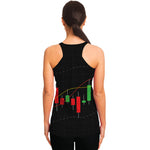 Stock Market Candlestick Print Women's Racerback Tank Top